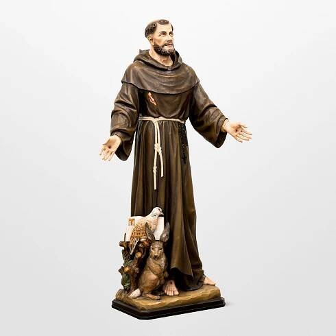 Saint Francis of Assisi - 70 inch statue hand carved