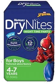 Buy Huggies Drynites Pyjama Pants 4-7 Years Size 4 Boy 17-30 Kg