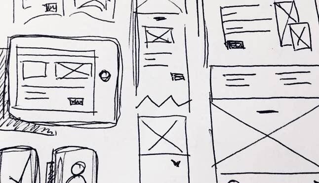 Hilfma simple sketches of web designs