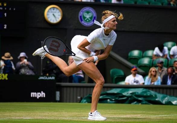 Tenis, Wimbledon, Petra Kvitová během 3. kola slavného travnatého grandslamu v Londýně