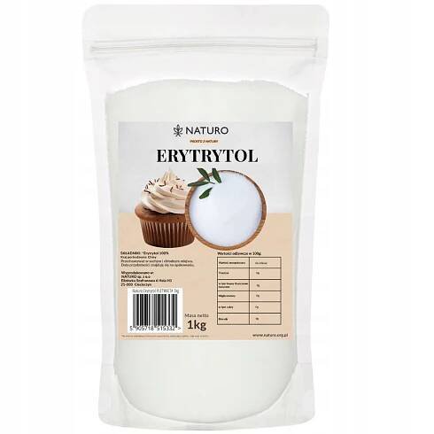 Erythritol Erytrol Sladidlo Zdravá náhrada cukru bez kalorií 1 kg / Naturo