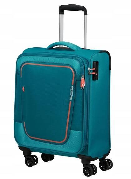 American Tourister Pulsonic 55cm Modrý Stone Teal Spinner Rozšiřitelný