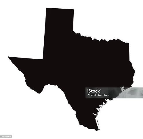 Podrobná mapa státu Texas - Bez autorských poplatků Texas - Jihozápadě spojených států amerických vektorové obrázky
