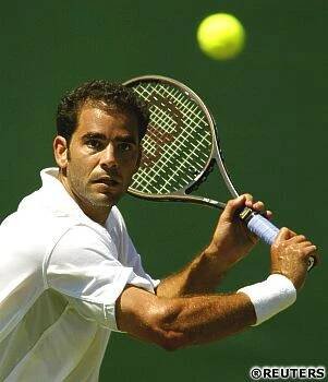 Sampras při zápase s Bastlem