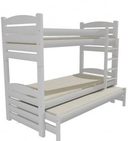 Patrová postel s výsuvnou přistýlkou PPV 022 80 x 200 cm - bílá