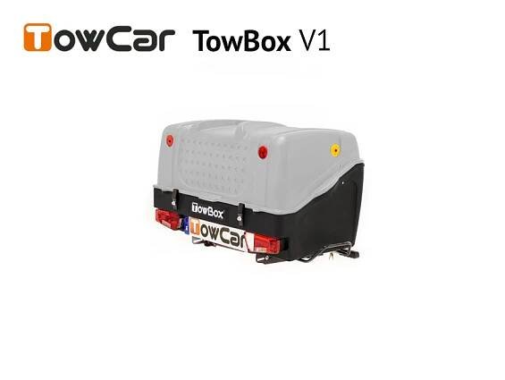 Přepravní box na tažné zařízení TowBox V1 pro psy, šedý