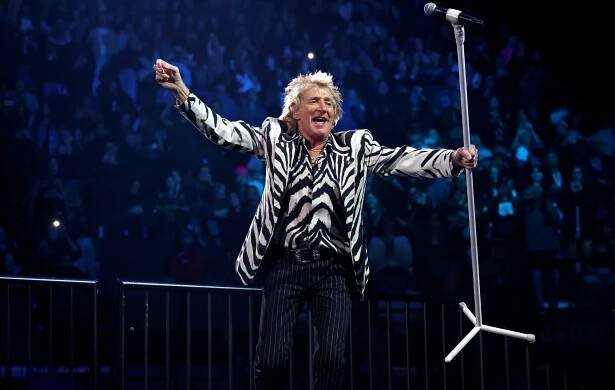 Rod Stewart performs in 2025