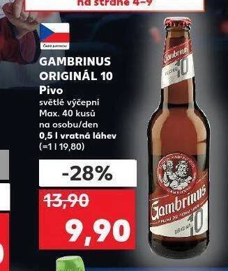 Kaufland Pivo gambrinus originál nabídka