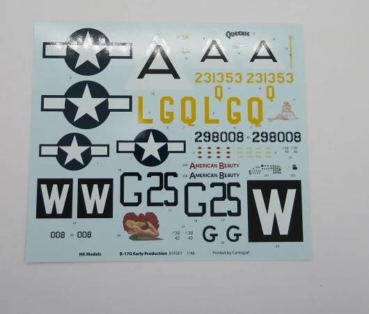 B-17G Early Production HK-model, Decal