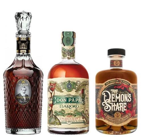 Zvýhodněný set = A.H. Riise Non Plus Ultra + Don Papa Baroko + Demon's Share 12 Y.O.