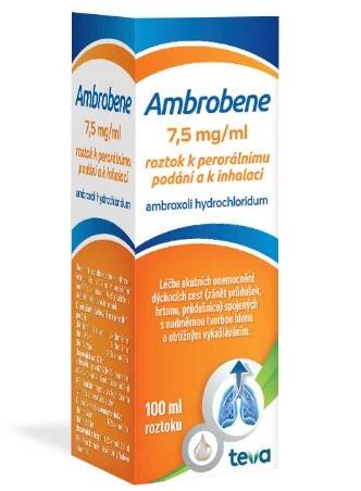 Ambrobene, <br> roztok k perorálnímu <br>podání a k inhalaci