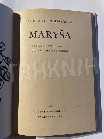 Kniha Maryša - Drama o 5 jednáních : Děj na moravské dědině - Trh knih - online antikvariát