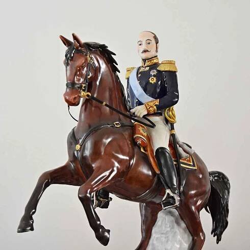 Mikuláš I. Pavlovič na koni, 39 x 15 x 37 cm, Porcelánové figurky Gläserne Porzellanmanufaktur