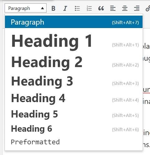 Text styles in the Classic Editor