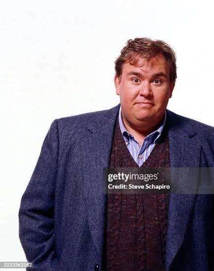 Promotional portrait of Canadian actor John Candy , against a white background, for the film 'Delirious' , Los Angeles, California, 1990.