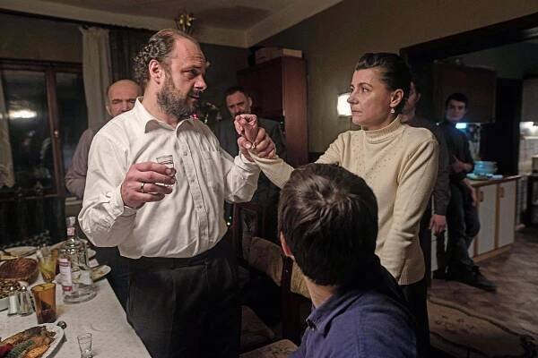 Tichá noc - Z filmu - Arkadiusz Jakubik, Agnieszka Suchora