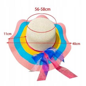 Slaměné klobouky Dámské Široká krempa Pohodlné Velké růžové Velikost 0–200 cm
