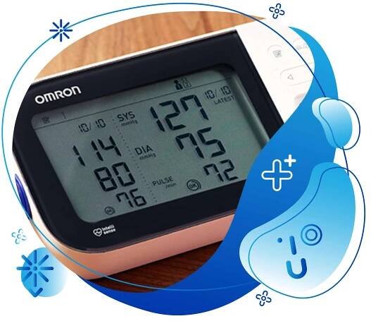 tonometr, OMRON, arytmie, měření, krevní tlak, displej, puls, dělená paměť