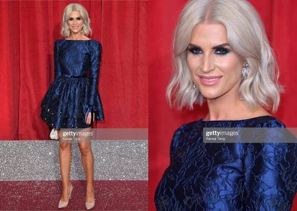 SARAH JAYNE DUNN DRESSED BY RAQUEL BALENCIA FOR BRITISH SOAP WARDS 2019