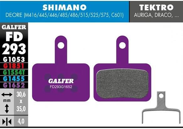 Brzdové platničky GALFER FD293 Shimano, Tektro, TRP - E-bike