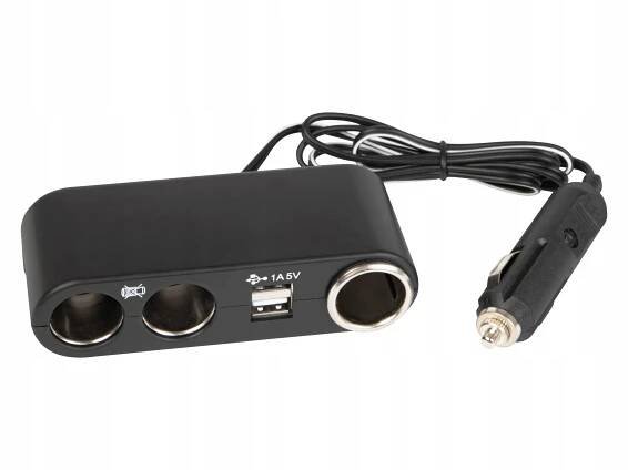 Rozdělovač zásuvky zapalovače x3 12V 24V USB x2