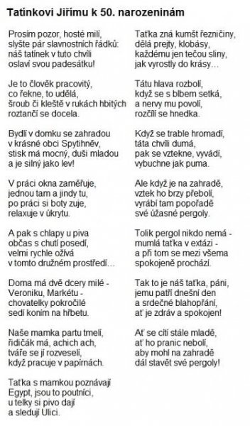 Básnířka Jana často píše #vtipné verše na míru jako proslov na #narozeniny a často jsou spojeny i s #karikaturou na #zakázku z fotky, jako #originální #dárek.