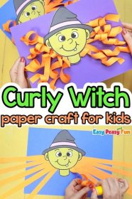 Curly Paper Witch (With Craft Template) - Easy Peasy and Fun