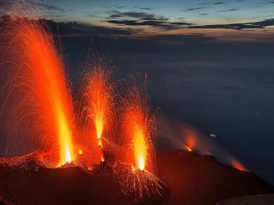 Trekking and climbing Stromboli volcano