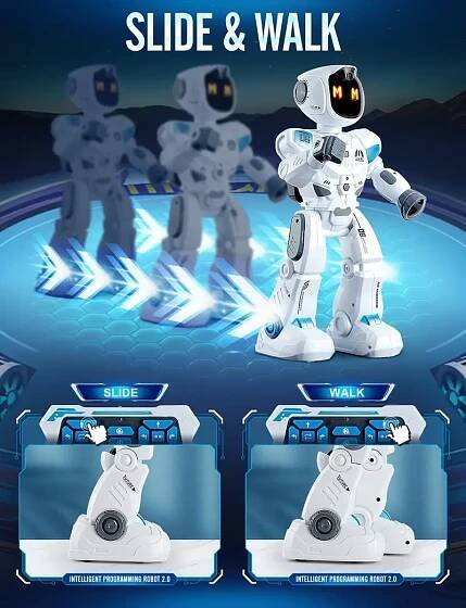 large smart emo rc robot toys for kids 5 7 gesture sensing programmable interactive remote control robots for   with led   for boys 4 9 years old birthday halloween christmas gifts Product details 4