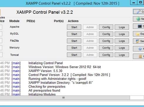 XAMPP Control Panel