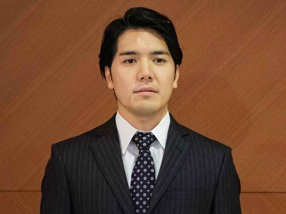 Kei Komuro, husband of Princess Mako, during a press conference to announce their wedding at Grand Arc Hotel on October 26, 2021 in Tokyo, Japan