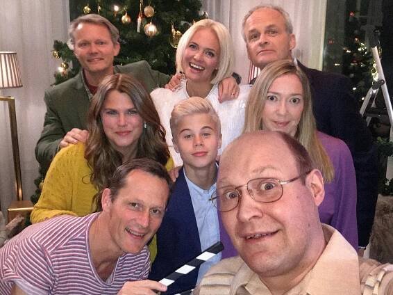Felix Herngren, Mia Skäringer, Måns Herngren, Josephine Bornebusch, Johan Rheborg, Malin Cederblad, Henrik Dorsin - Solsidan - Z natáčení