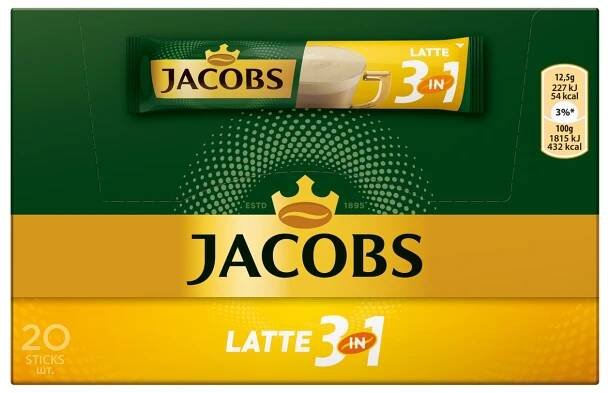 Jacobs 3v1 Latte 20 x 12,5 g