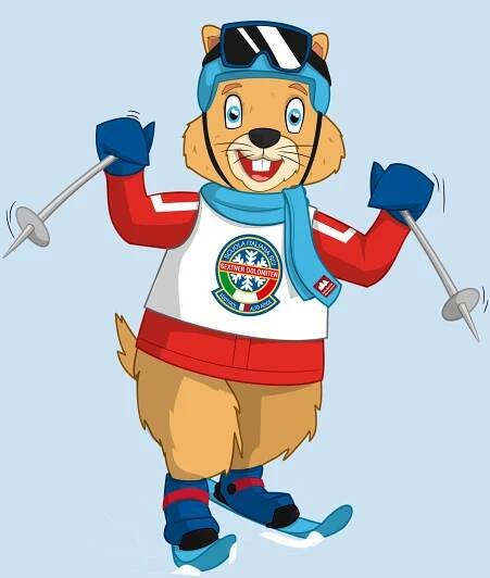 Gezeichnetes Maskottchen - SkiSchule Sexten