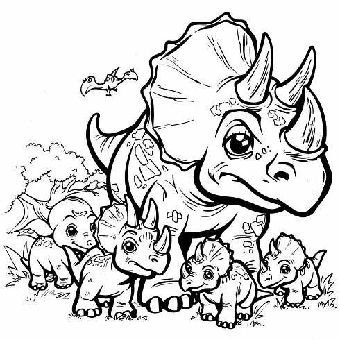 Omalovánky Triceratops 25