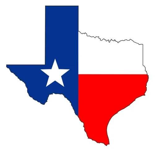 Texas vlajka mapa — Stock obrázek