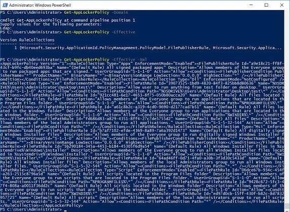 AppLocker PowerShell Get-AppLockerPolicy