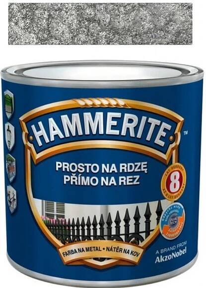 Akzo Nobel Hammerite přímo na rez 0,25L kladívkový stříbrošedý