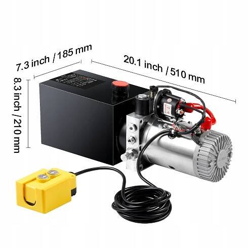 Hydraulické čerpadlo 8 litrů, jednočinné čerpadlo pro sklápěcí přívěs, napájecí jednotka DC 12V EAN (GTIN) 840349950976