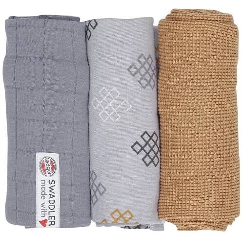 LODGER Plenky Swaddler Empire Knot 3 ks Donkey 70 x 70 cm