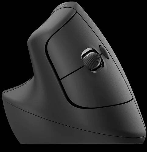 Logitech Lift Vertikální ergonomická myš pro Business, pro leváky, 2.4GHZ/BT, graphite/black
