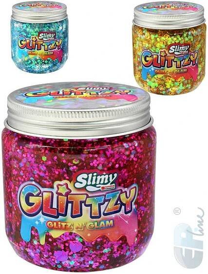 Slimy Glittzy 240g sliz se třpytkami v nádobce různé barvy