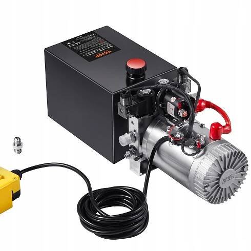 Hydraulické čerpadlo, 8 litrů, dvojčinné čerpadlo pro sklápěcí přívěs, napájecí jednotka DC 12V