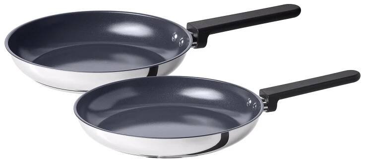 MIDDAGSMAT pánve, sada 2 ks, nepřilnavá vrstva/nerezavějící ocel - IKEA