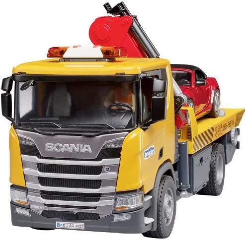 bruder Scania Super 560R vybožovací nákladní vůz s vozem Roadster hotový model Model užitkového vozidla : Půhy.cz