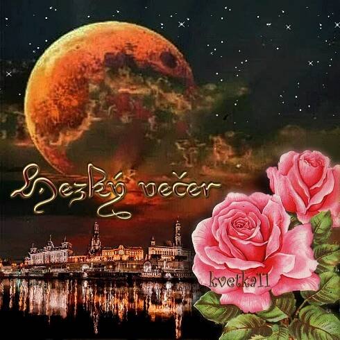 two pink roses are in front of a full moon and the words love you all