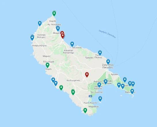 Zakynthos, mapa