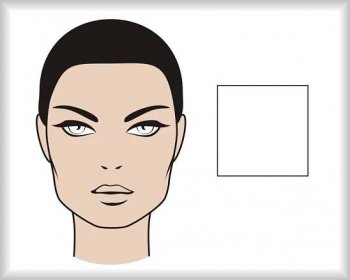 Čtvercový obličej: obličej hranatého čtvercového tvaru je symetrický v křížových osách a má výrazné hrany v oblasti čela i čelisti.