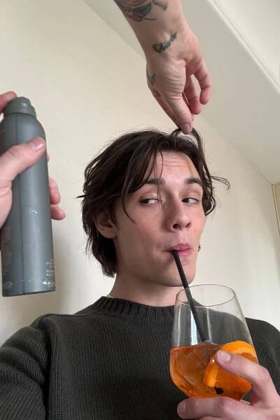 Louis Partridge Pregamed Prada With An Aperol Spritz