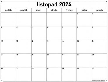 listopad 2024 kalendář